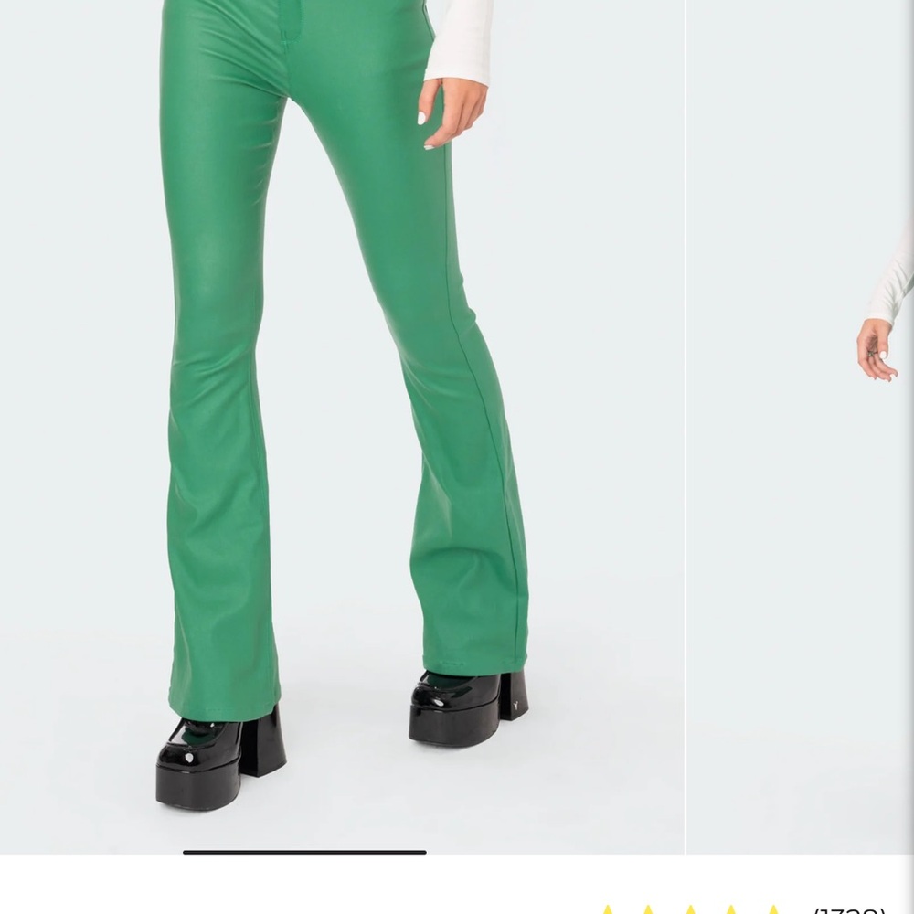 Edikted Green Boot Cut Pants